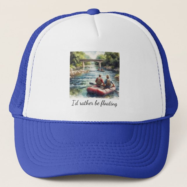 Float Trip Äventyr Blå Trucker Hatt Keps (Framsida)