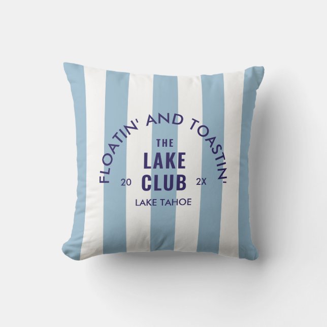 Floatin" och Toastin" Sjö Klubben Blue Rand Kudde (Framsida)