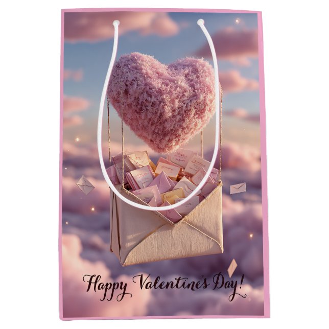 Floating Heart of Love Letters Design Postcard (Framsidan)