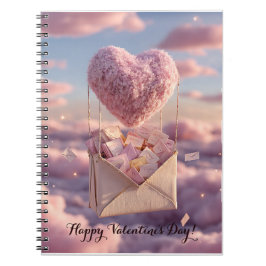 Floating Heart of Love Letters Design Postcard Anteckningsbok