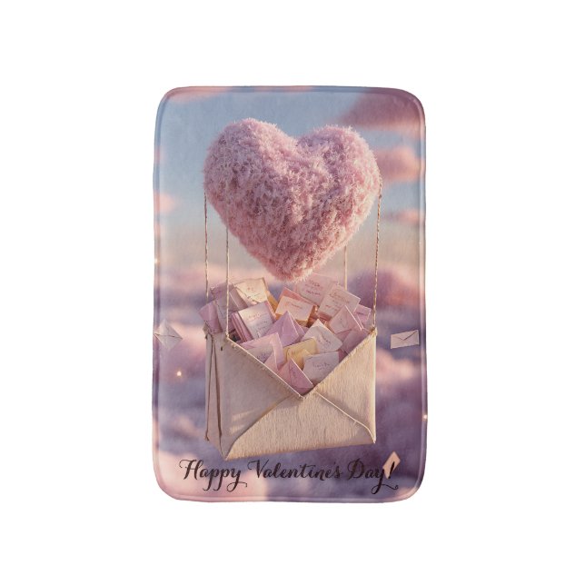 Floating Heart of Love Letters Design Postcard Badrumsmatta (Framsidan (Vertikal))
