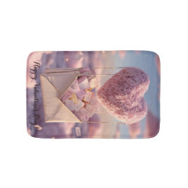 Floating Heart of Love Letters Design Postcard Badrumsmatta