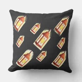 Floating Lantern Glow Pattern Cozy Aesthetic Decor Kudde