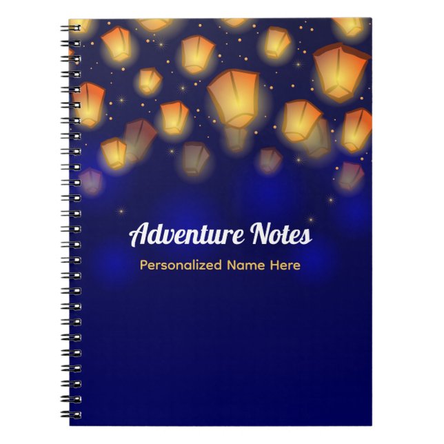 Floating Lantern Vacation Travel Journal Anteckningsbok (Framsidan)