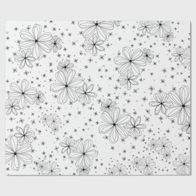 Floating Petals – Colorable Wrapping Paper Presentpapper (Platt)