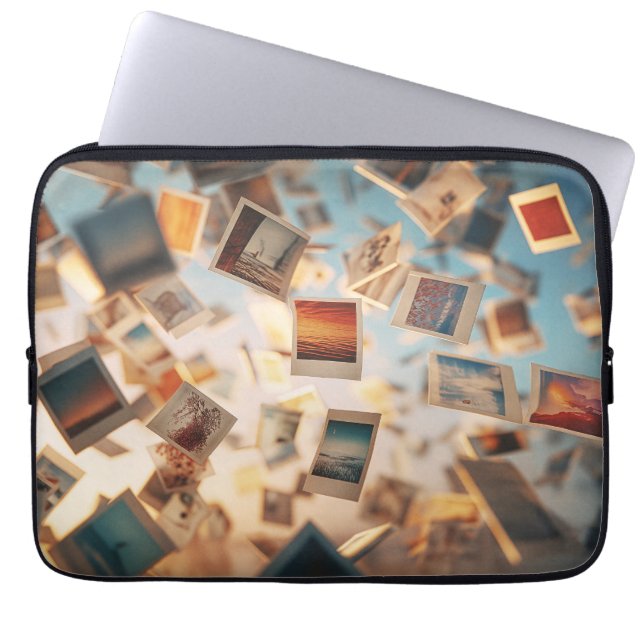 Floating Polaroid Memories Laptop Fodral (Framsidan)