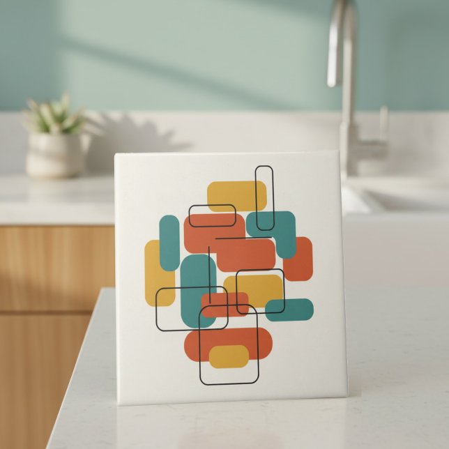 Floating Rectangles Abstract MCM #5 ID1224 Kakelplatta (Skapare uppladdad)