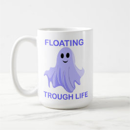 Floating Through Life Cute Ghost Kaffemugg