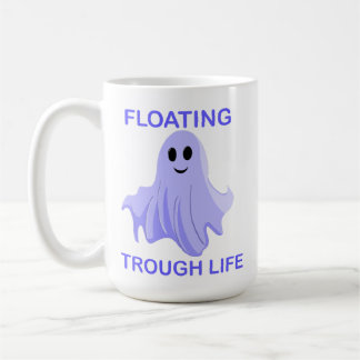 Floating Through Life Cute Ghost Kaffemugg