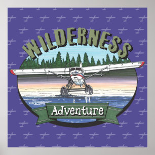 Floatplan Aviation Wilderness Äventyr Poster