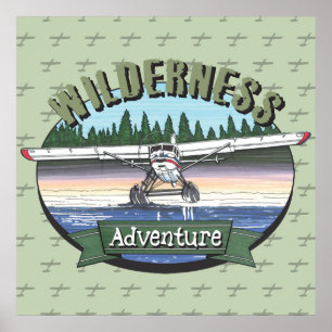 Floatplan Aviation Wilderness Äventyr Poster