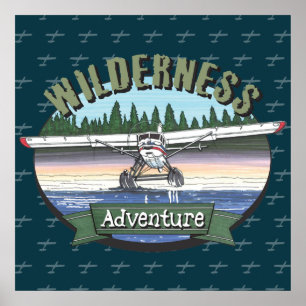 Floatplan Aviation Wilderness Äventyr Poster