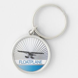 Floatplane Rund Silverfärgad Nyckelring