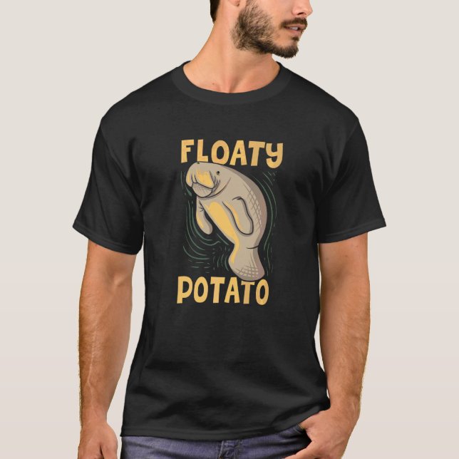 Floaty Potato Manatee Sea Cow T Shirt (Framsida)