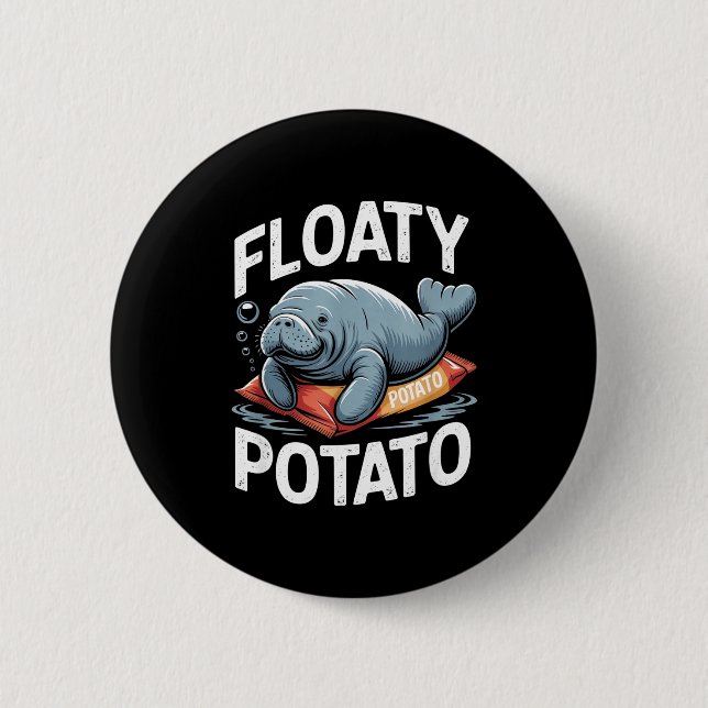 Floaty Tatoes Manatee Funny Sea Cow Ocean Animal L Knapp (Framsida)