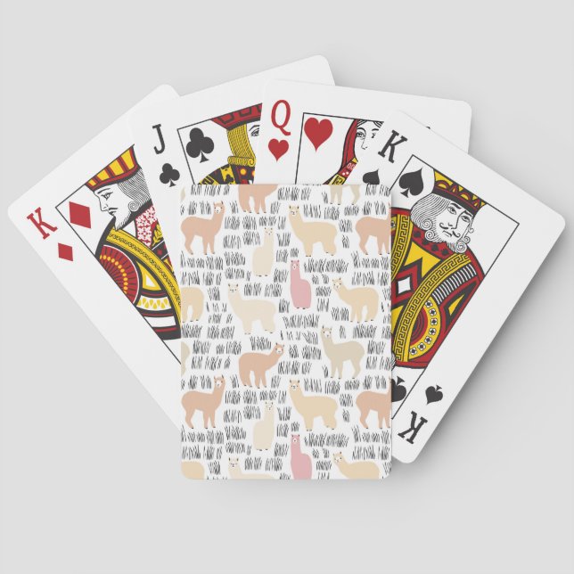 Flock av Alpacasmönster Casinokort (Baksidan)