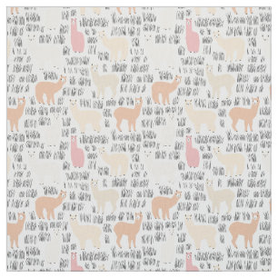 Flock av Alpacasmönster Tyg