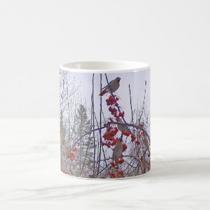 Flock av cederträWaxwingsmuggen Kaffemugg
