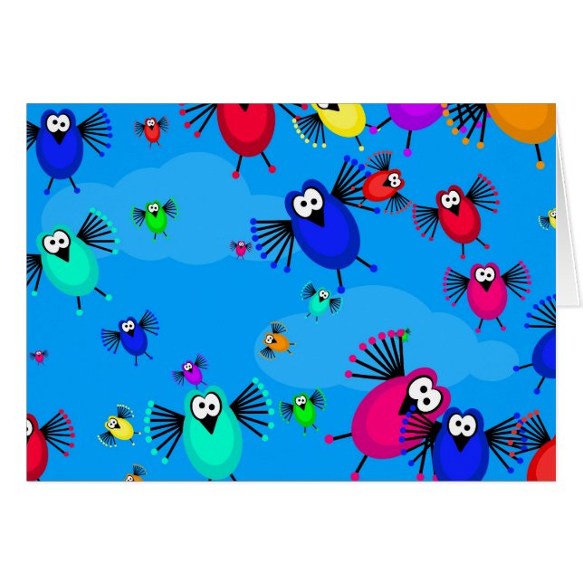 Flock av fåglar hälsningskort (Framsidan Horizontal)