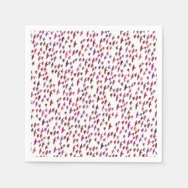 Flock av fåglar i Rosa och Lila Pappersservett