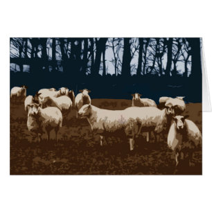 Flock av fårkortet hälsningskort
