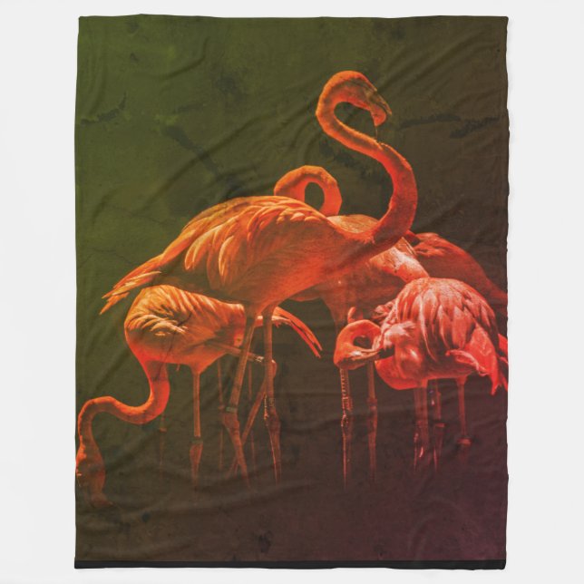 FLOCK AV FLAMINGOS FLEECEFILT (Framsidan)