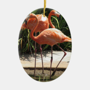 Flock av Flamingosprydnaden Julgransprydnad Keramik