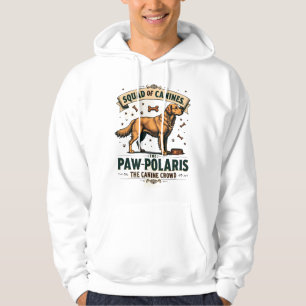 Flock av hundar Vintage-hund Pun Grafik med guld Hoodie