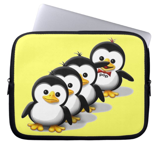 Flock av pingvin laptop sleeve (Framsidan)