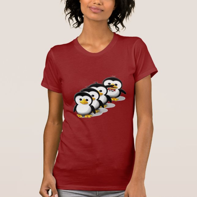 Flock av pingvin tee shirt (Framsida)