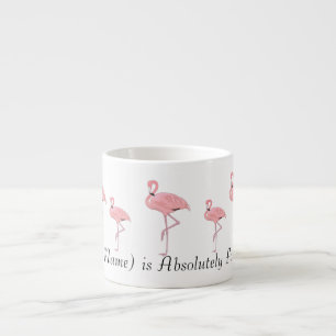 Flock av rosa flamingos anpassat namn espressomugg
