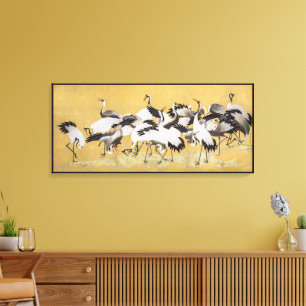 Flock av tranor (höger sida) av Ishida Yutei Canvastryck