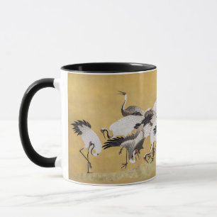 Flock av tranor (höger sida) av Ishida Yutei Mugg