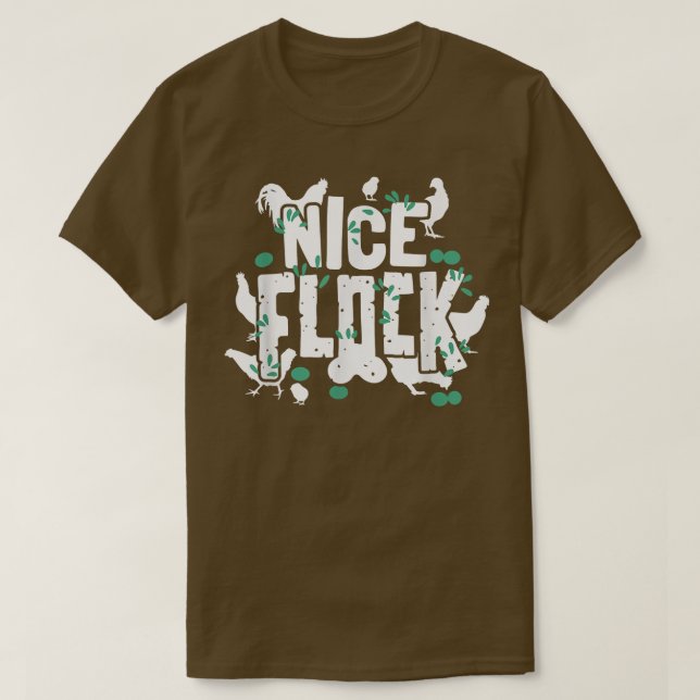 Flock Graphic Chicken Farmer Clothes & Crazy T Shirt (Design framsida)