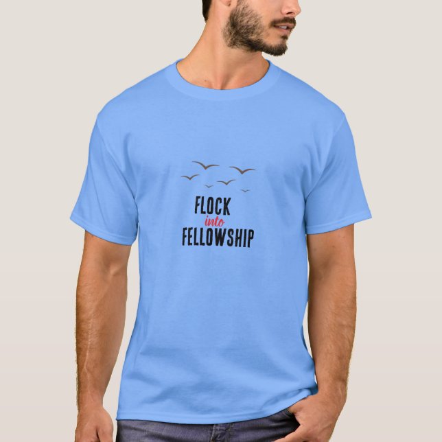 Flock into Fellowship T-Shirt | Elegant gyllene ty (Framsida)