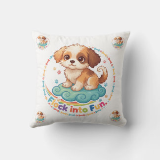 “Flock Into Fun” Colourful Polyester Throw Pillow Kudde