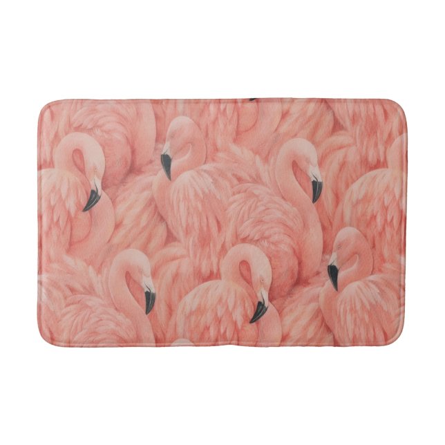 Flock of flamingos Memory foam bathmat Badrumsmatta (Framsidan)
