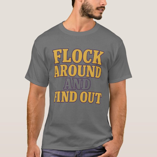 FLOCK RUNT OCH HITTA UT T SHIRT (Framsida)