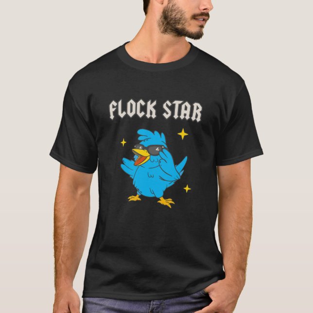 Flock Star Funny Bird Älskare Ornithology T Shirt (Framsida)