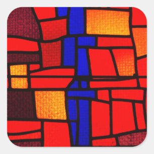 Flockad glasmosaiksetikett fyrkantigt klistermärke