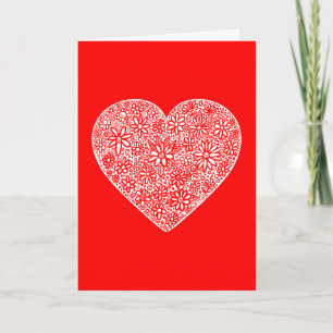 Flockad hjärtValentine - II Helgkort