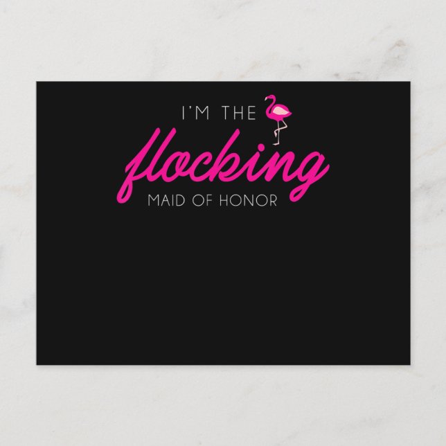 Flockande Brudtärna Flamingo Möhippa Helg Vykort (Framsida)