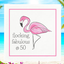 Flockar fantastiskt på 50-årsfesten för Rosa Flami Pappersservett