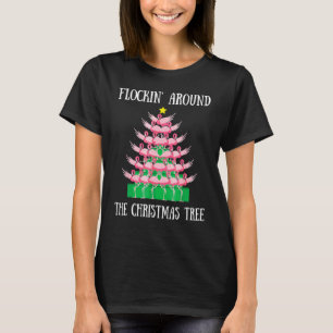 Flockar runt julgranens ljus Flamingo T Shirt