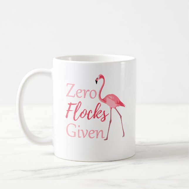 Flockar som nolla ges den roliga flamingoen kaffemugg (Vänster)