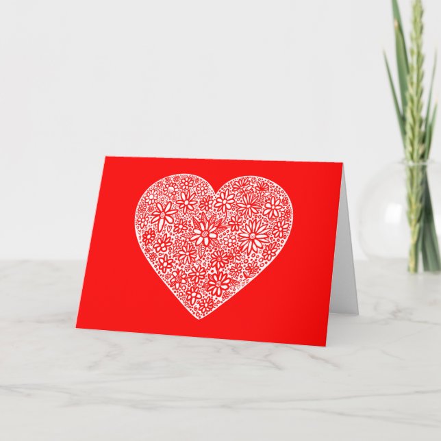 Flockas hjärtavalentin helgkort (Framsida)