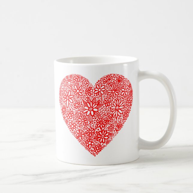 Flockat hjärta kaffemugg (Höger)