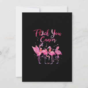 Flockera dig Cancer Rosa Flamingo Breast Cancer Me Inbjudningar