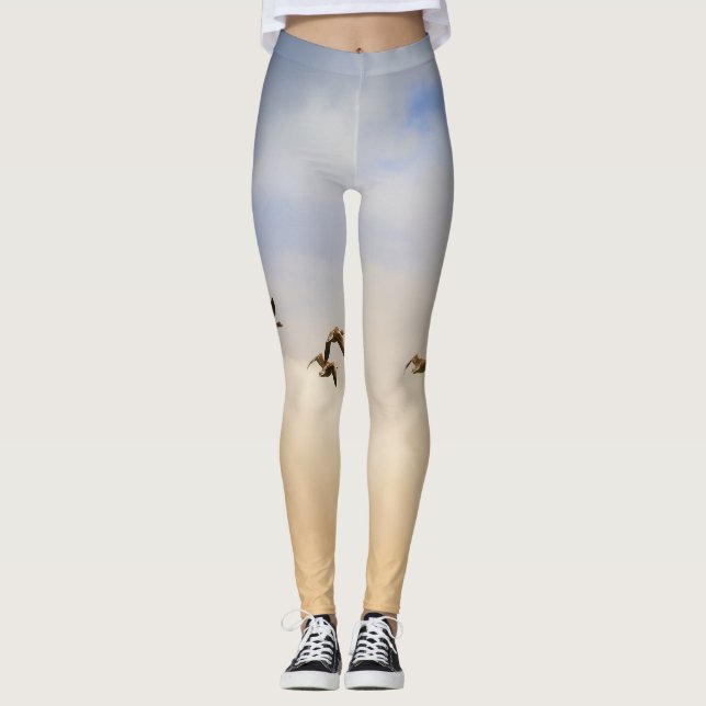 Flocket av fåglar under flygning leggings (Framsida)