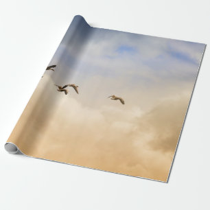 Flocket av fåglar under flygning presentpapper